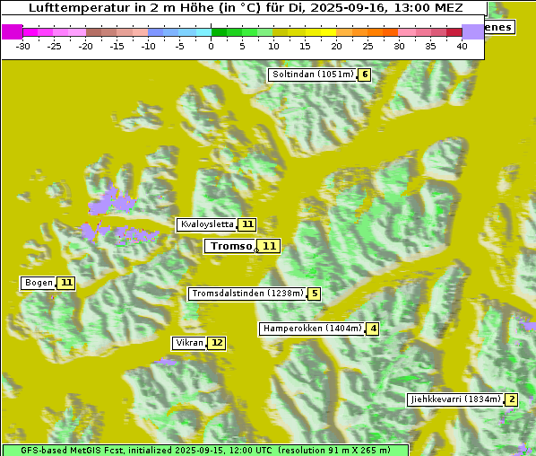 Temperatur, 16. 9. 2025