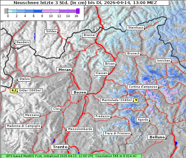 Neuschnee, 14. 4. 2026