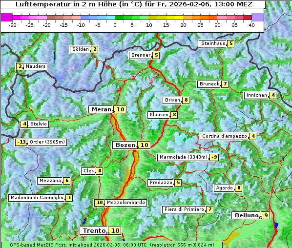 Temperatur, 6. 2. 2026