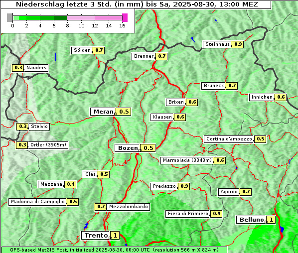 Niederschlag, 30. 8. 2025