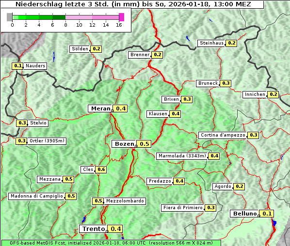 Niederschlag, 18. 1. 2026