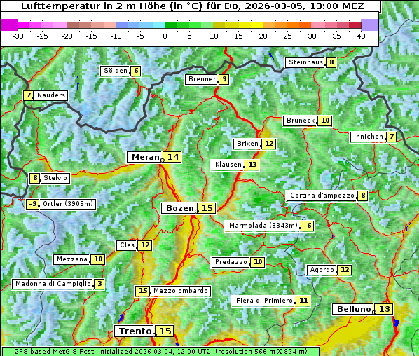 Temperatur, 5. 3. 2026