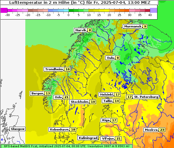 Temperatur, 4. 7. 2025