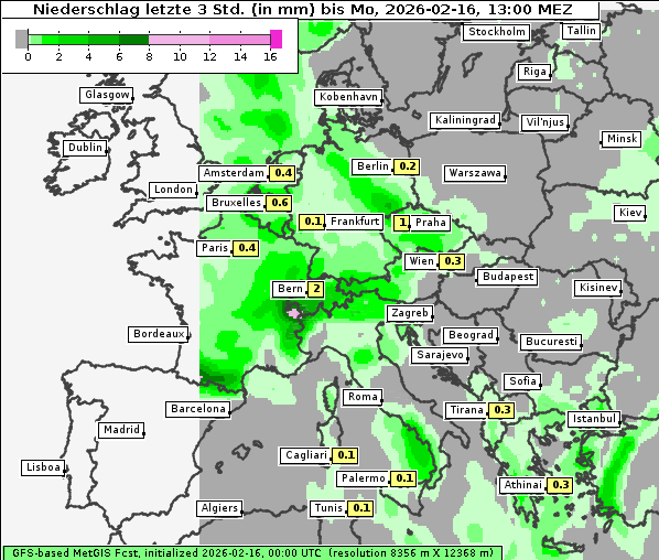 Niederschlag, 16. 2. 2026