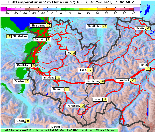 Temperatur, 21. 11. 2025