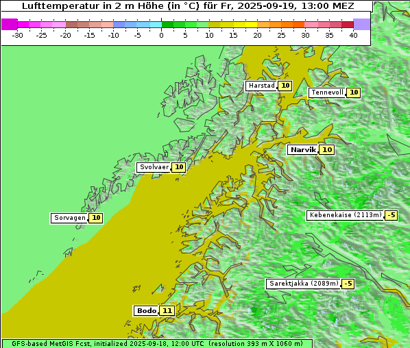 Temperatur, 19. 9. 2025