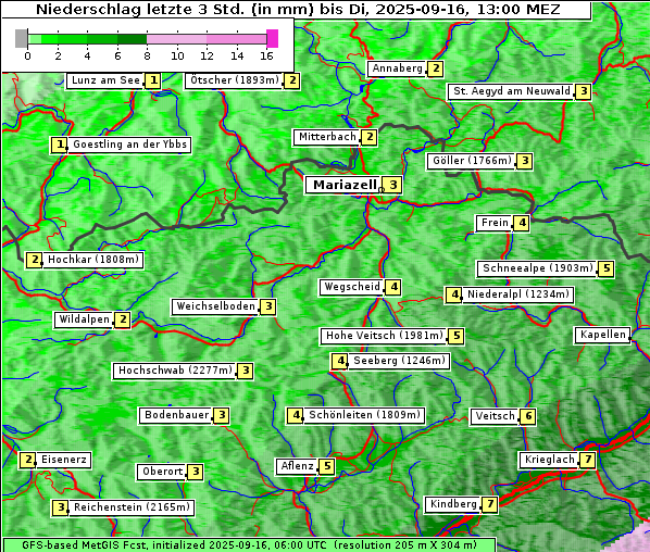 Niederschlag, 16. 9. 2025