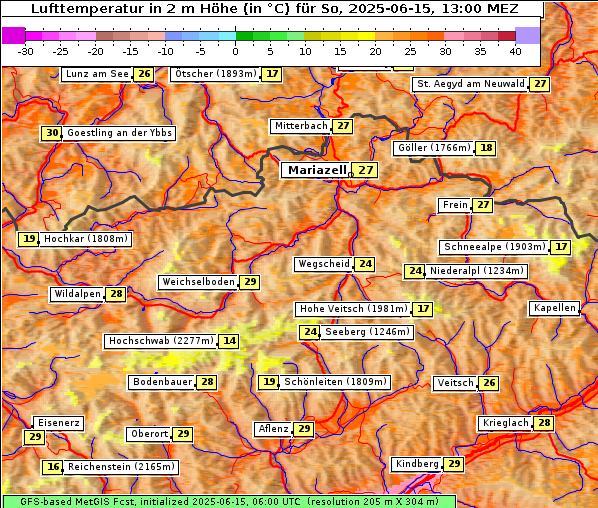 Temperatur, 15. 6. 2025