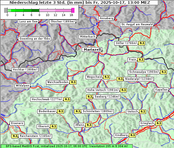 Niederschlag, 17. 10. 2025