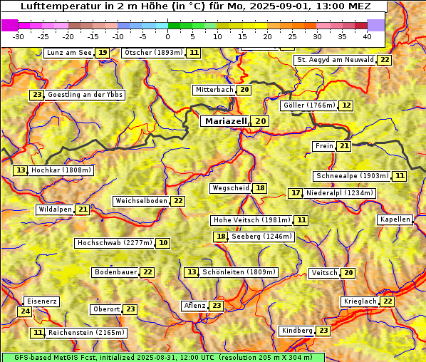 Temperatur, 1. 9. 2025
