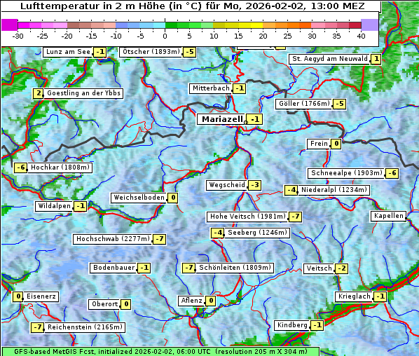Temperatur, 2. 2. 2026