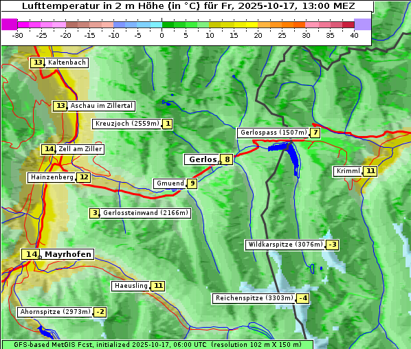 Temperatur, 17. 10. 2025