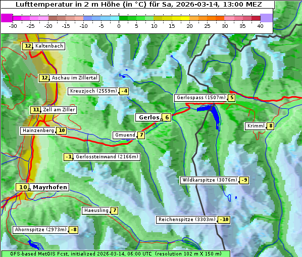 Temperatur, 14. 3. 2026