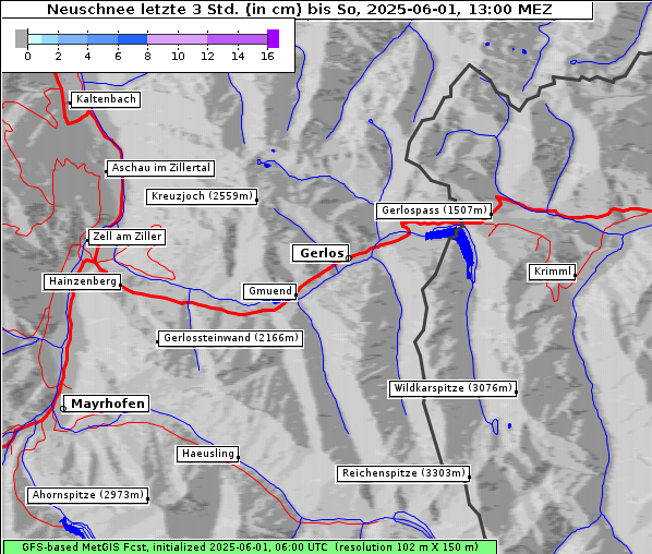 Neuschnee, 1. 6. 2025