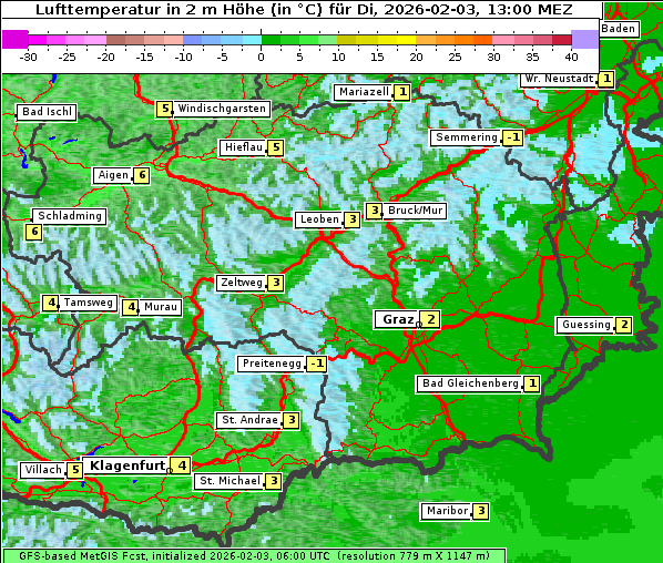 Temperatur, 3. 2. 2026