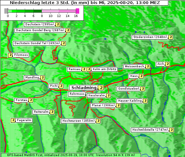 Niederschlag, 20. 8. 2025