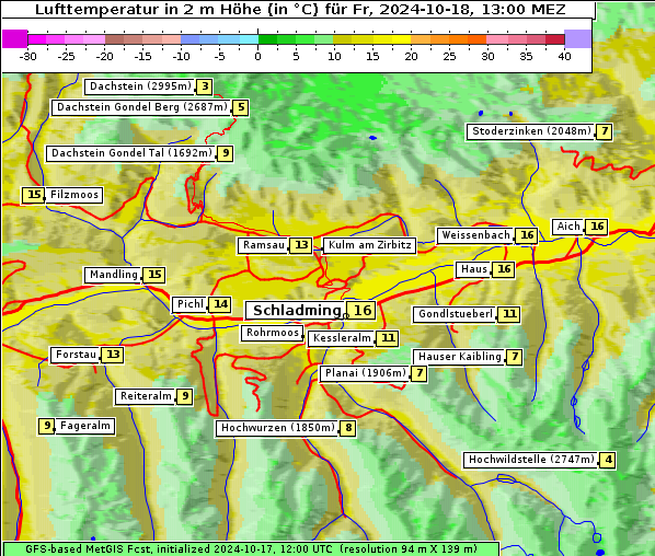 Temperatur, 18. 10. 2024