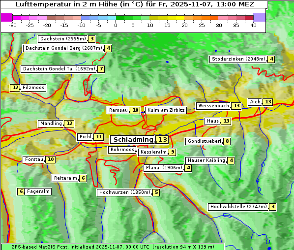 Temperatur, 7. 11. 2025
