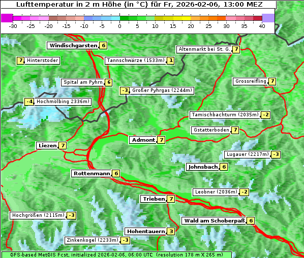 Temperatur, 6. 2. 2026