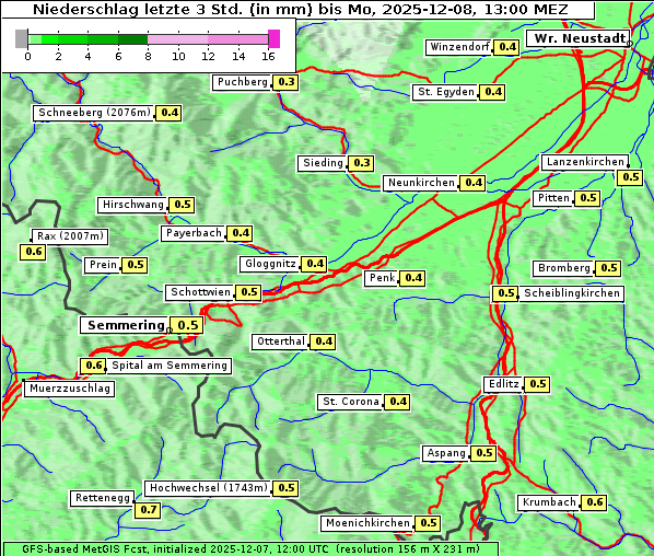 Niederschlag, 8. 12. 2025