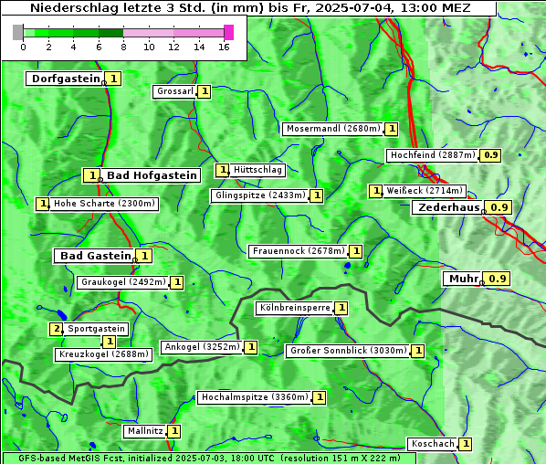 Niederschlag, 4. 7. 2025