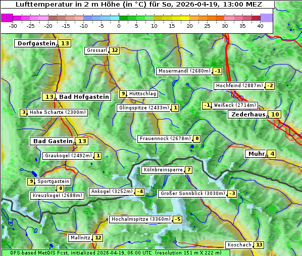 Temperatur, 19. 4. 2026