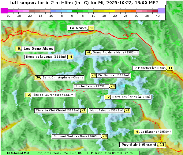 Temperatur, 22. 10. 2025