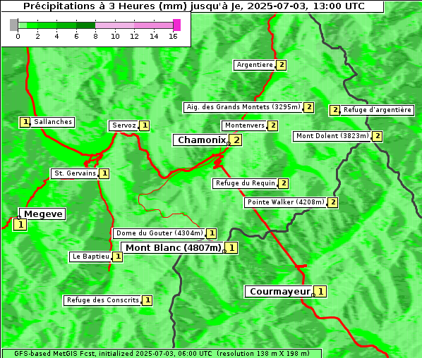 Niederschlag, 3. 7. 2025