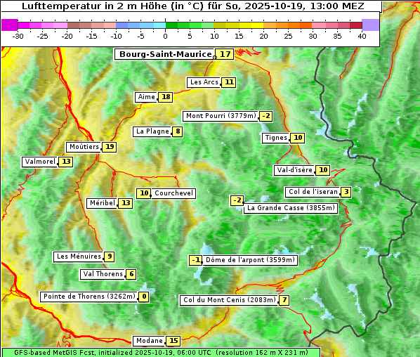 Temperatur, 19. 10. 2025