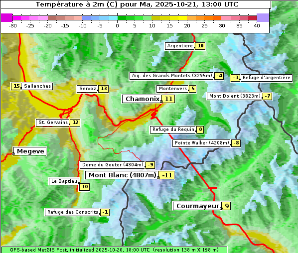 Temperatur, 21. 10. 2025