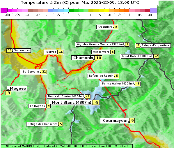 Temperatur, 9. 12. 2025