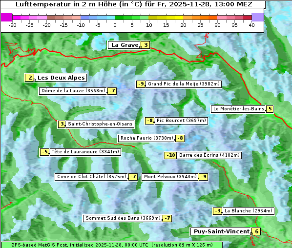 Temperatur, 28. 11. 2025