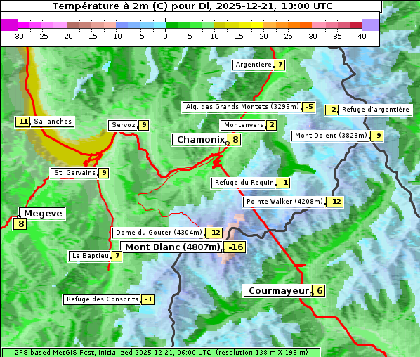 Temperatur, 21. 12. 2025
