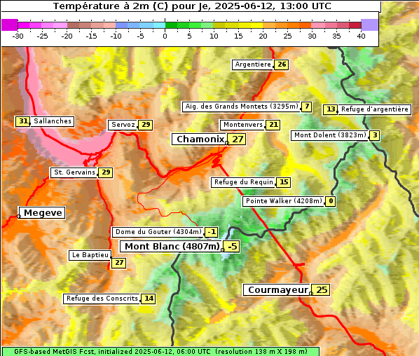 Temperatur, 12. 6. 2025