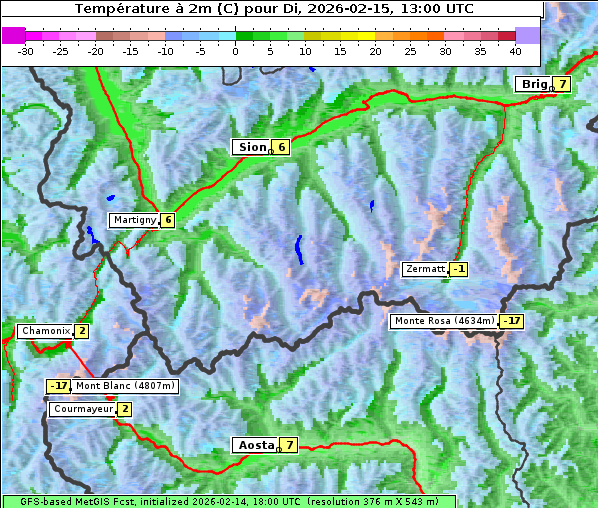 Temperatur, 15. 2. 2026