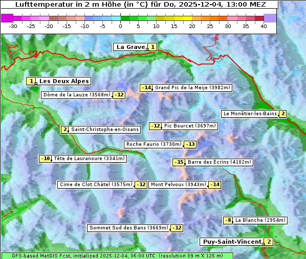 Temperatur, 4. 12. 2025