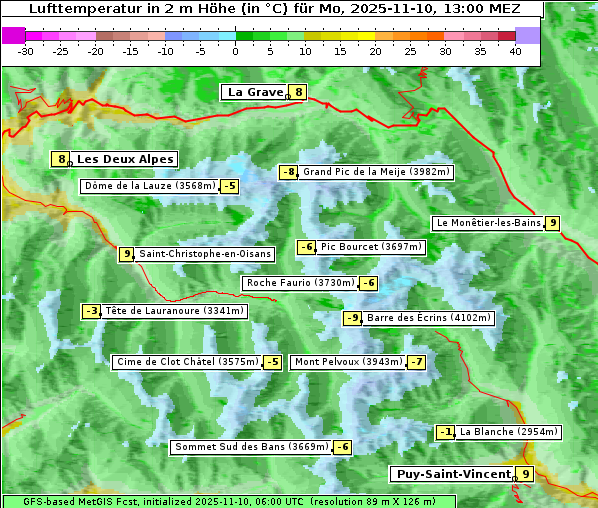 Temperatur, 10. 11. 2025