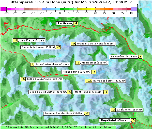 Temperatur, 12. 1. 2026