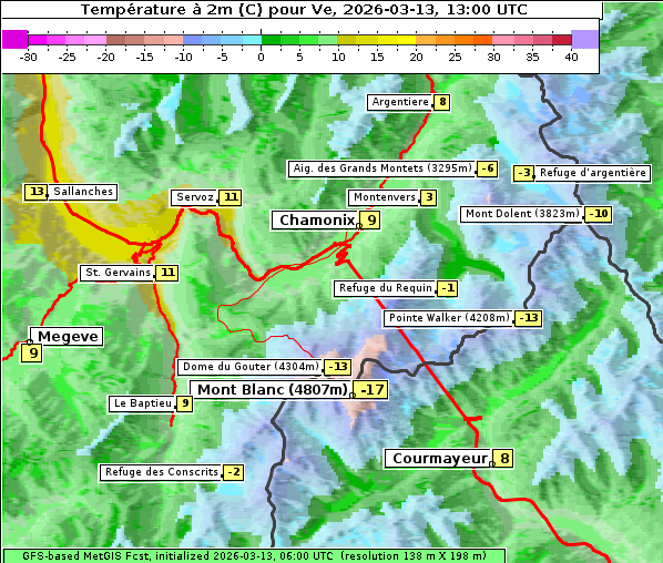 Temperatur, 13. 3. 2026