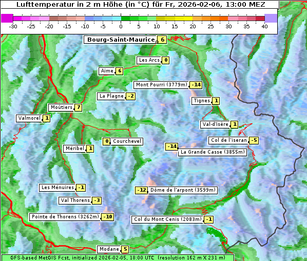 Temperatur, 6. 2. 2026
