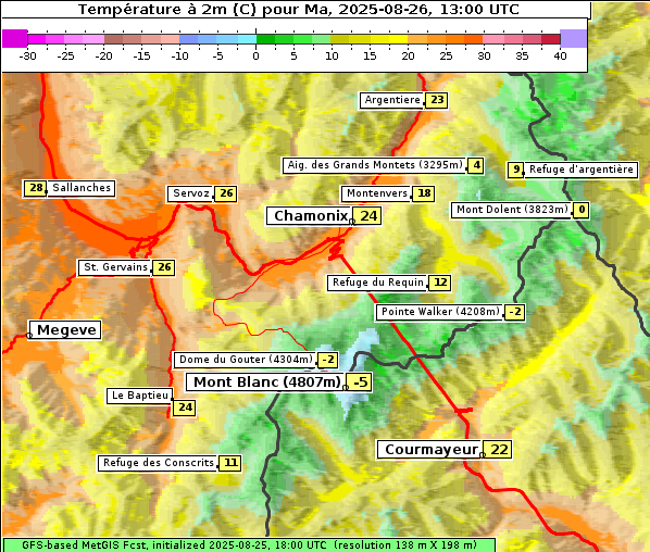 Temperatur, 26. 8. 2025