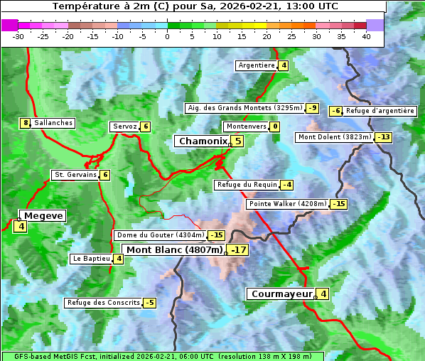 Temperatur, 21. 2. 2026