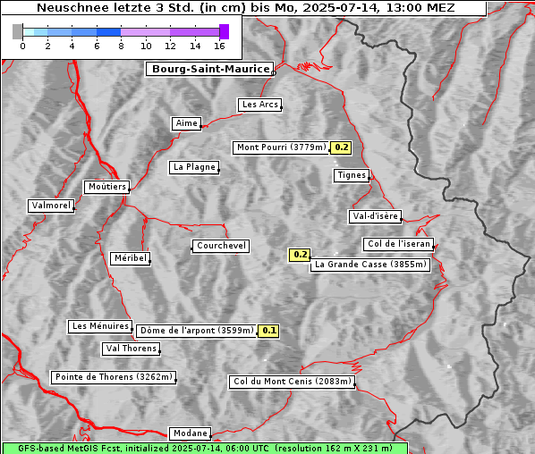 Neuschnee, 14. 7. 2025