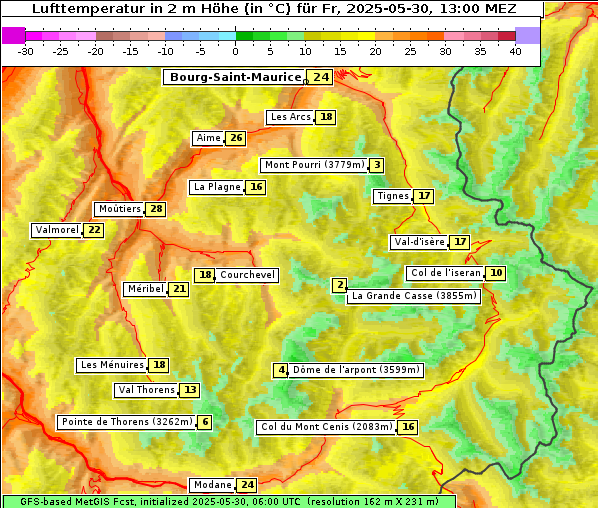 Temperatur, 30. 5. 2025
