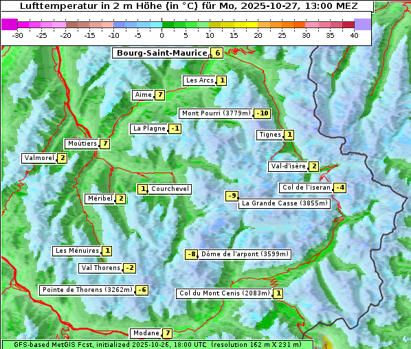 Temperatur, 27. 10. 2025