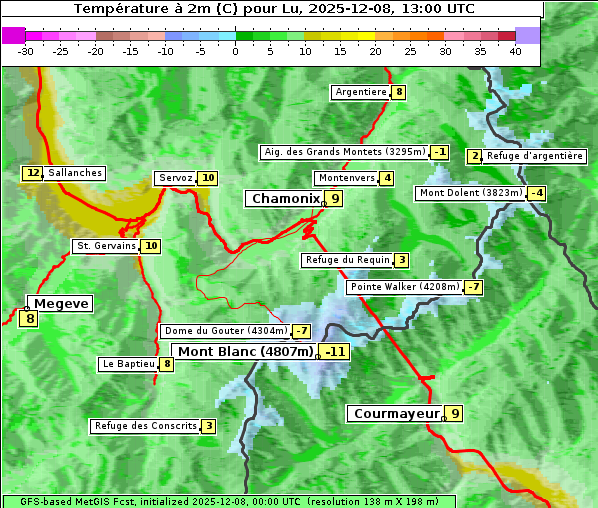 Temperatur, 8. 12. 2025