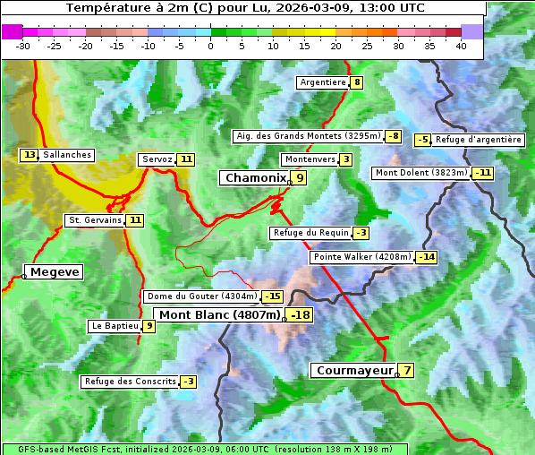 Temperatur, 9. 3. 2026