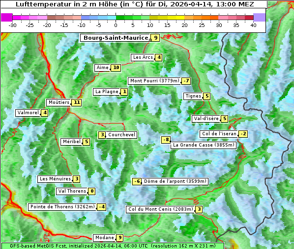 Temperatur, 14. 4. 2026