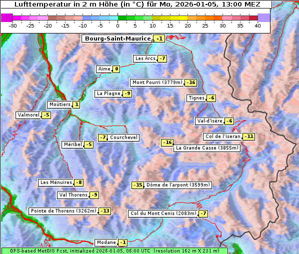Temperatur, 5. 1. 2026