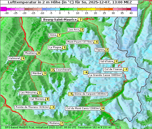 Temperatur, 7. 12. 2025
